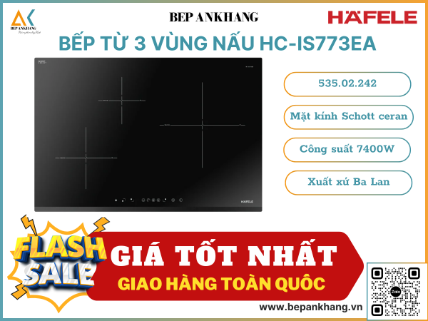 Bếp từ 3 vùng nấu Hafele HC-IS773EA - 535.02.242 - Nhập khẩu Ba Lan